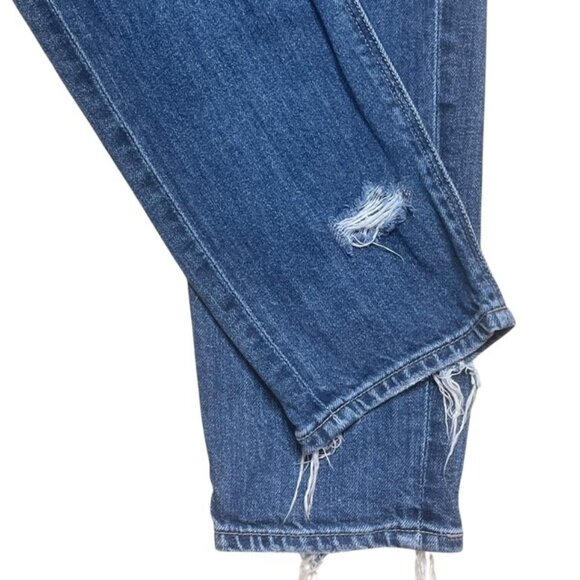 AMERICAN EAGLE Strigid High-Rise Distressed Mom Jeans with Floral Embroidery - Picture 7 of 13